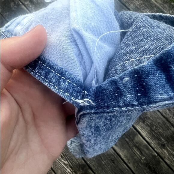 OshKosh B'gosh Vintage Acid Wash Denim Overalls Baby Size 18M Made in USA - Picture 8 of 8